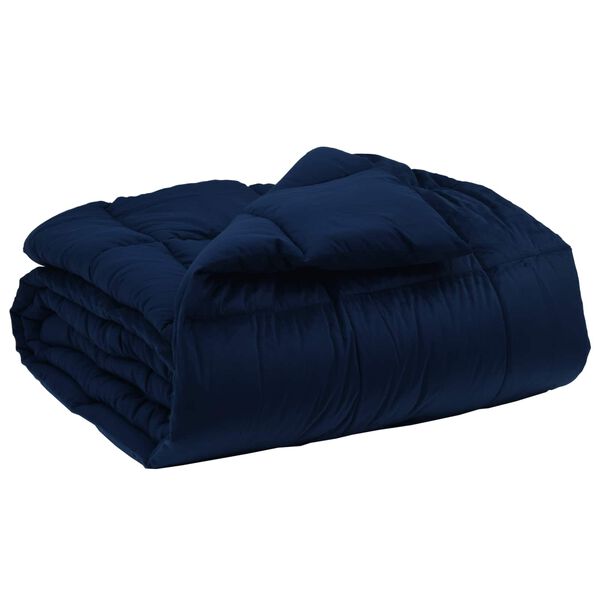 vidaXL Winterbettdecke Gepolstert Dunkelblau 155 x 200 cm Mikrofaser