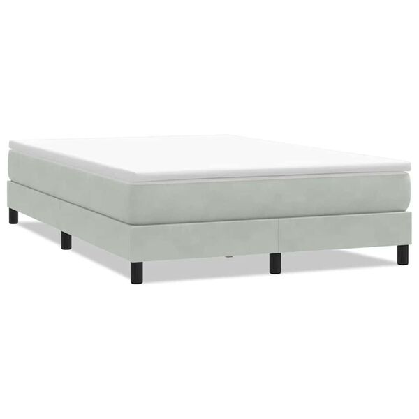vidaXL Boxspringbett ohne Matratze Hellgrau 160x210 cm Samt