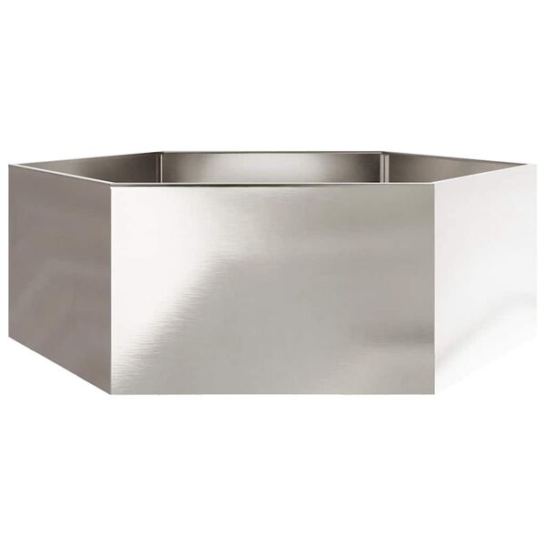 vidaXL Pflanzk&uuml;bel Sechseckig 138x120x45 Edelstahl