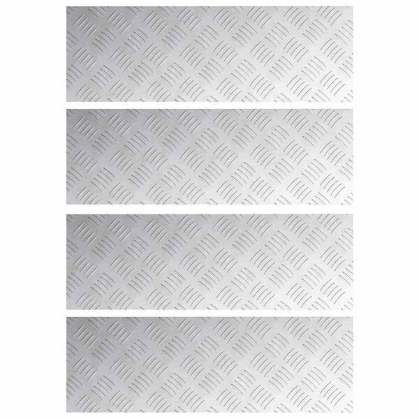 vidaXL Treppe Tritt Rechtwinklig 4 pcs Silber 60 x 20 cm Aluminium