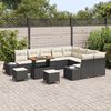 vidaXL Garten-Sofa-Set mit Kissen mit Kissen 12 pcs Schwarz und Creme