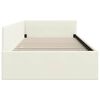 vidaXL Eckbettgestell Creme 90 cm x 190 cm SamtundSperrholz