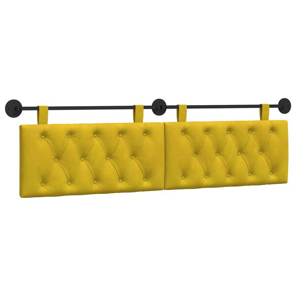 vidaXL H&auml;ngevorderseite Wandmontiert Gelb 170 x 55 x 7 cm Samt