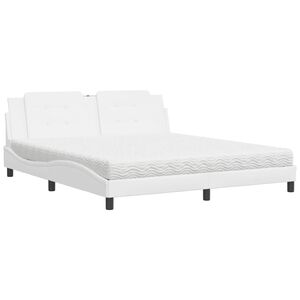 vidaXL Bett mit Matratze "Zadar" Wei&szlig; 180x200 cm Kunstleder