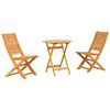 vidaXL Klapp Bistro Set 3 stk. Braun Massivholz Akazie