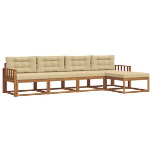 vidaXL Outdoor-Sofagarnitur 5 stk. Natur und Beige