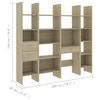 vidaXL 4-tlg. B&uuml;cherregal-Set Sonoma-Eiche Holzwerkstoff