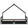 vidaXL Kinderbett mit Schubladen Schwarz 90x200 cm Massivholz Kiefer