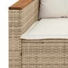 vidaXL 3-tlg. Garten-Sofagarnitur mit Kissen Beige Poly Rattan