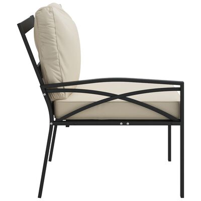 vidaXL Gartenstühle mit Sandfarbigen Kissen 2 Stk. 62x75x79 cm Stahl