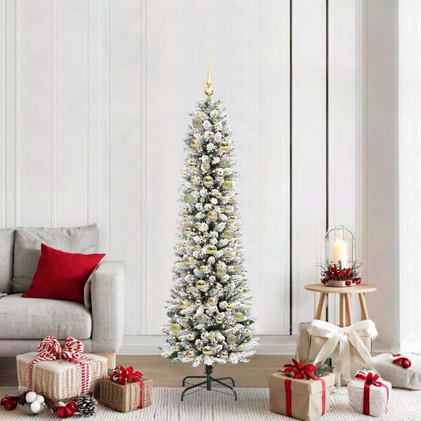 vidaXL K&uuml;nstlicher Weihnachtsbaum mit 300 LEDs mit St&auml;nder Wei&szlig; 180 cm
