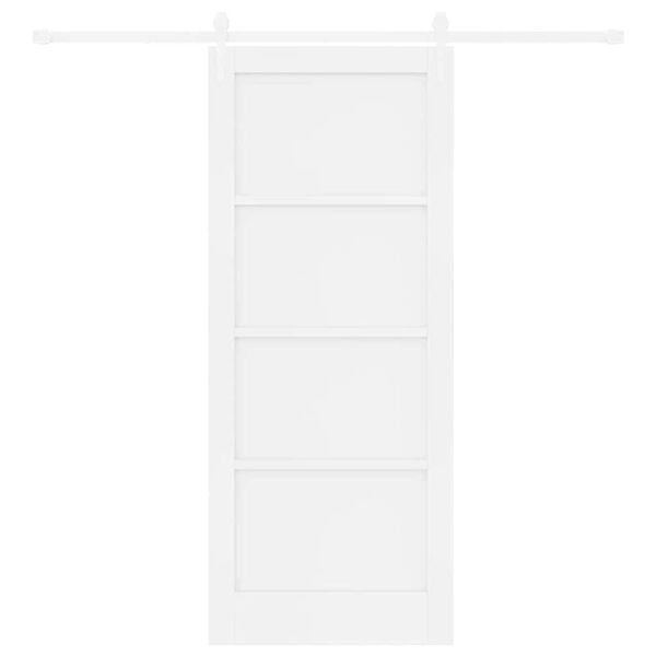 vidaXL Schiebet&uuml;r ORKDAL Wei&szlig; 83 x 202 cm Massives Kiefernholz