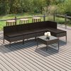 vidaXL 6-tlg. Garten-Lounge-Set mit Auflagen Poly Rattan Grau