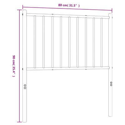 vidaXL Kopfteil Metall Schwarz 75 cm