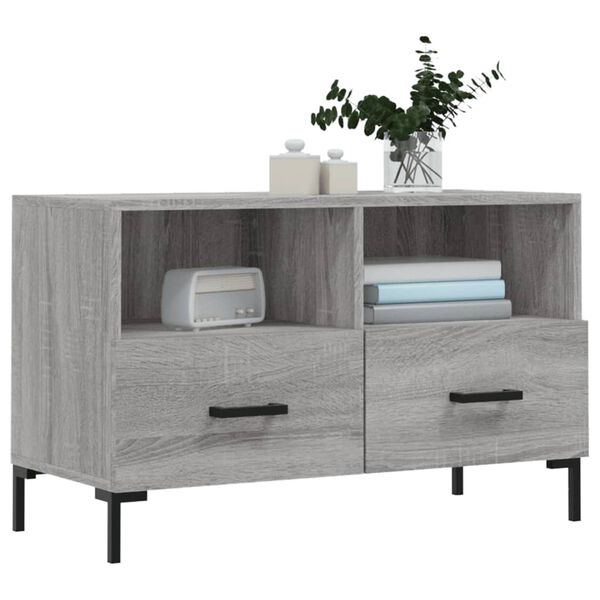vidaXL TV-Schrank Grau Sonoma 80x36x50 cm Holzwerkstoff