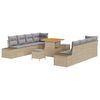 vidaXL Gartensofa-set 11 stk. Beige Poly-Rattan