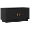vidaXL TV-Schrank Schwarz 80x34x40 cm Massivholz Kiefer