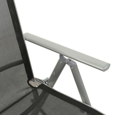 vidaXL Garten-Liegestuhl Textilene und Aluminium Silbern