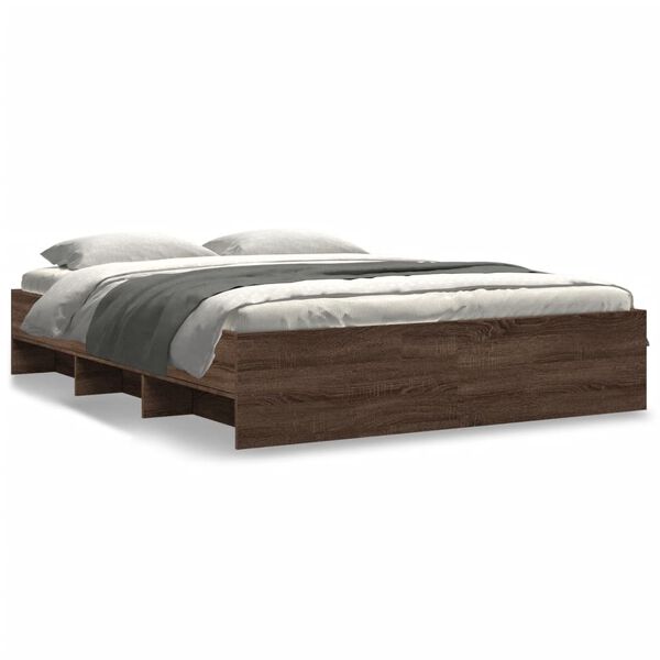 vidaXL Bettgestell ohne Matratze Braun Eiche 150x200 cm Holzwerkstoff