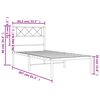 vidaXL Bettgestell mit Kopfteil Metall Wei&szlig; 80x200 cm