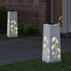 vidaXL Solar LED Weg Licht 2 pcs Wei&szlig; Kalt gewalzter Stahl