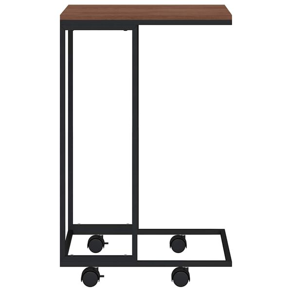 vidaXL Beistelltisch mit Rollen Schwarz 40x30x63,5 cm Holzwerkstoff