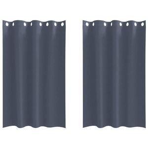vidaXL Verdunkelungs-Vorh&auml;nge mit Ringen 2 stk. Anthrazit 175 x 140 cm