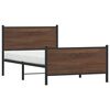 vidaXL Metallbett ohne Matratze Braun Eichen-Optik 100x200 cm