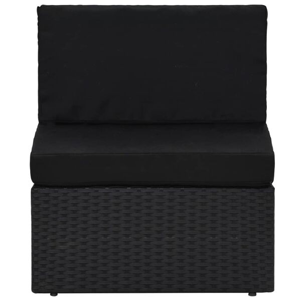 vidaXL 10-tlg. Garten-Lounge-Set mit Kissen Schwarz Poly Rattan