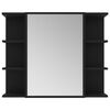 vidaXL Bad-Spiegelschrank Schwarz 80x20,5x64 cm Holzwerkstoff