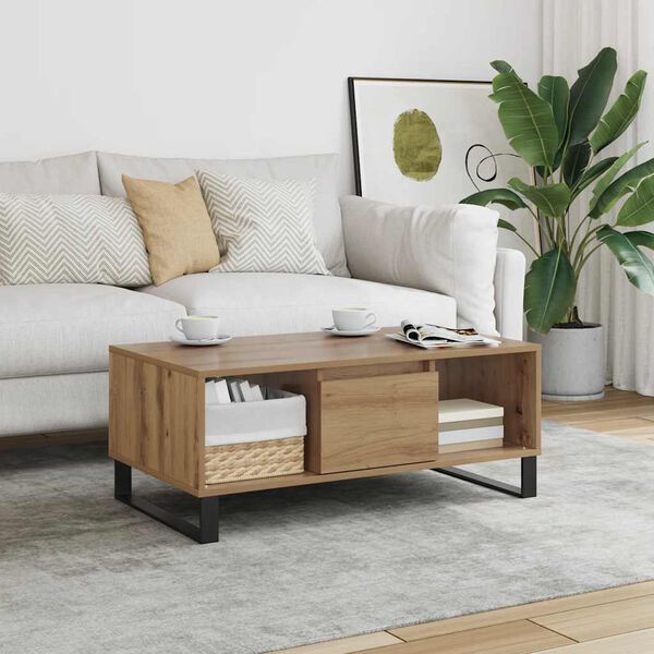 vidaXL Couchtisch Artisan-Eiche 90x50x36,5 cm Holzwerkstoff