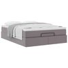 vidaXL Ottoman-Bett mit Matratze Grau 140x190 cm Kunstleder