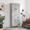 vidaXL Highboard Betongrau 69,5x34x180 cm Holzwerkstoff