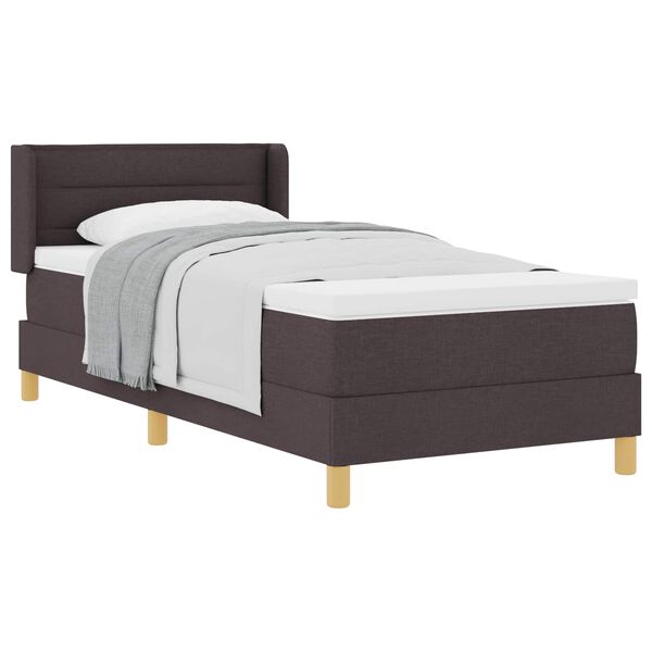 vidaXL Boxspringbett mit Matratze Dunkelbraun 190 x 90 cm Polyester