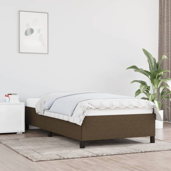 vidaXL Bettgestell ohne Matratze Dunkelbraun 80x200 cm Stoff