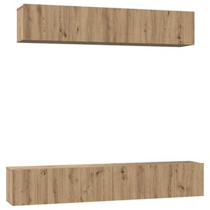 vidaXL TV-Schrankset Wandmontiert 5 pcs Artisan-Eiche Holzwerkstoff