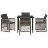 vidaXL Garten Essgruppe 5 pcs Grau Poly-Rattan