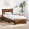 vidaXL Bettrahmen mit Kopfteil Altholz 90 x 190 cm Holzwerkstoff