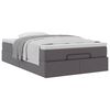 vidaXL Ottoman-Bett mit Matratze Grau 120x190 cm Kunstleder