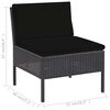 vidaXL 6-tlg. Garten-Lounge-Set mit Auflagen Poly Rattan Schwarz