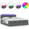 vidaXL Ottoman-Bett mit Matratzen & LEDs Dunkelgrau 180x200 cm Stoff