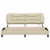 vidaXL Bettgestell mit LED ohne Matratze "Hvar" Creme 180x200 cm Stoff