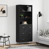 vidaXL Highboard Schwarz 69,5x34x180 cm Holzwerkstoff