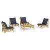 vidaXL 5-tlg. Garten-Lounge-Set mit Dunkelgrauen Kissen Bambus