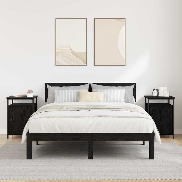 vidaXL Nachttisch 2 pcs Schwarz Eichen-Optik 40 x 42 x 60cm