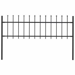 vidaXL Gartenzaun Woerden mit Speerspitze Stahl 170 x 60 cm Schwarz