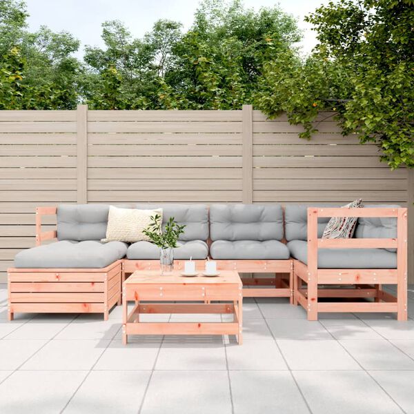 vidaXL 7-tlg. Garten-Sofagarnitur Massivholz Douglasie