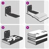 vidaXL Unsichtbares Schwimmendes Regal 4 pcs Schwarz 6 x 11 x 6,5 cm