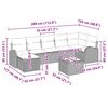 vidaXL Garten-Sofa-Set mit Kissen 8 pcs Schwarz Poly Rattan