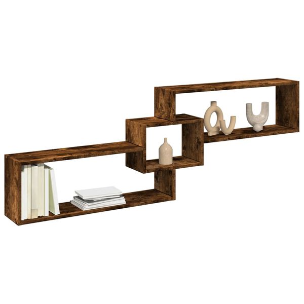 vidaXL Wandschrank 158x18x53 cm R&auml;uchereiche Holzwerkstoff